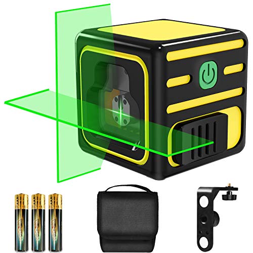 Nivel láser, papasbox 20M Nivelador Láser Horizontal y Vertical, Nivel láser autonivelante de con modo Manual, Soporte Giratorio Magnético, Bolsa Portáti y 3 Pilas Incluidas - IP54