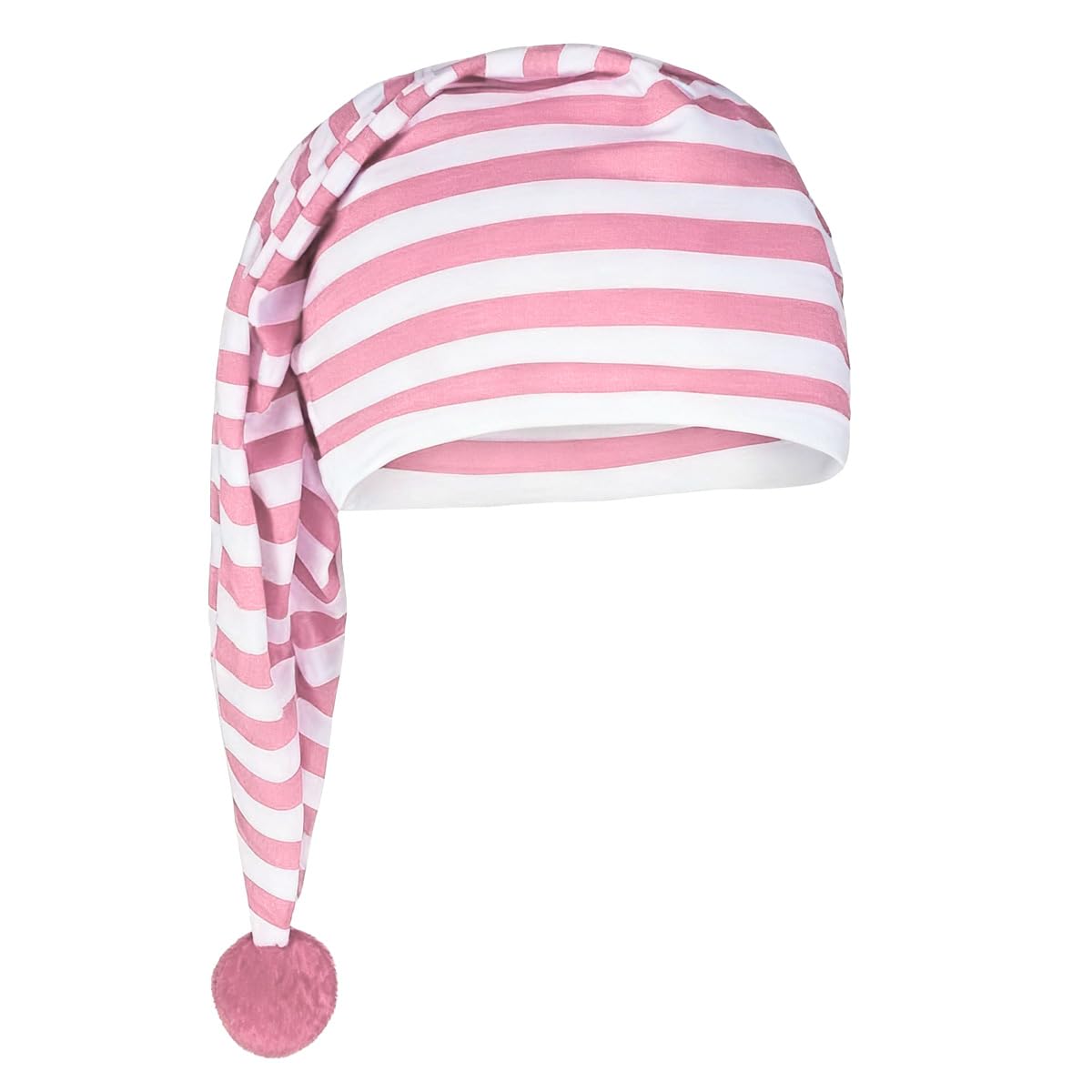 Qury Sleep Cap Suitable for Women, Men, Sleep, Home, Carnival, Part (Red, White Stripes)