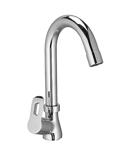 Player Bathroom Fittings Pillar Cock Swan Neck Tap for Bathroom_(Silver)_PP29