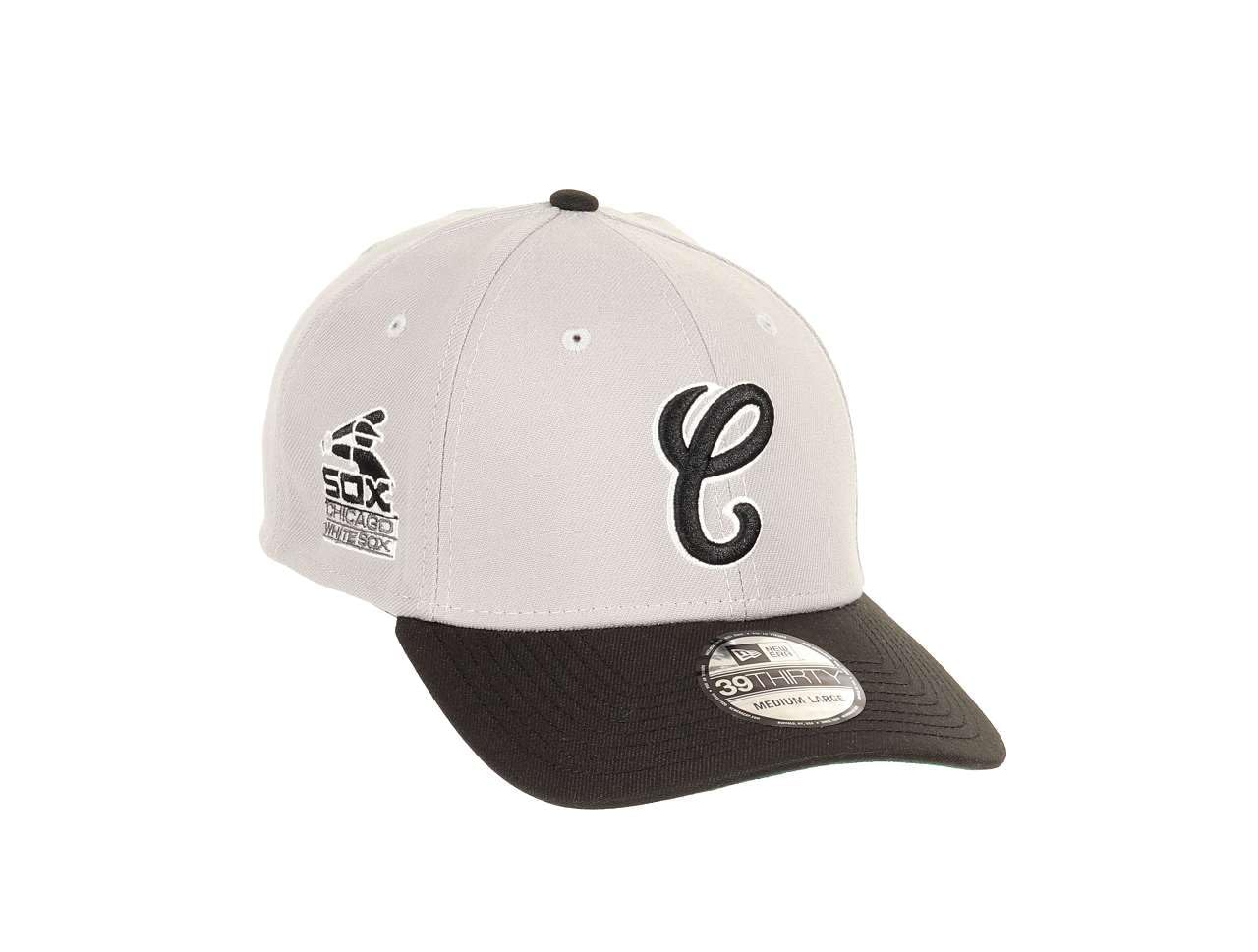 New Era Chicago White Sox MLB Historic Sideptach Two Tone Gray Black UV Green 39Thirty Stretch Cap — image 1