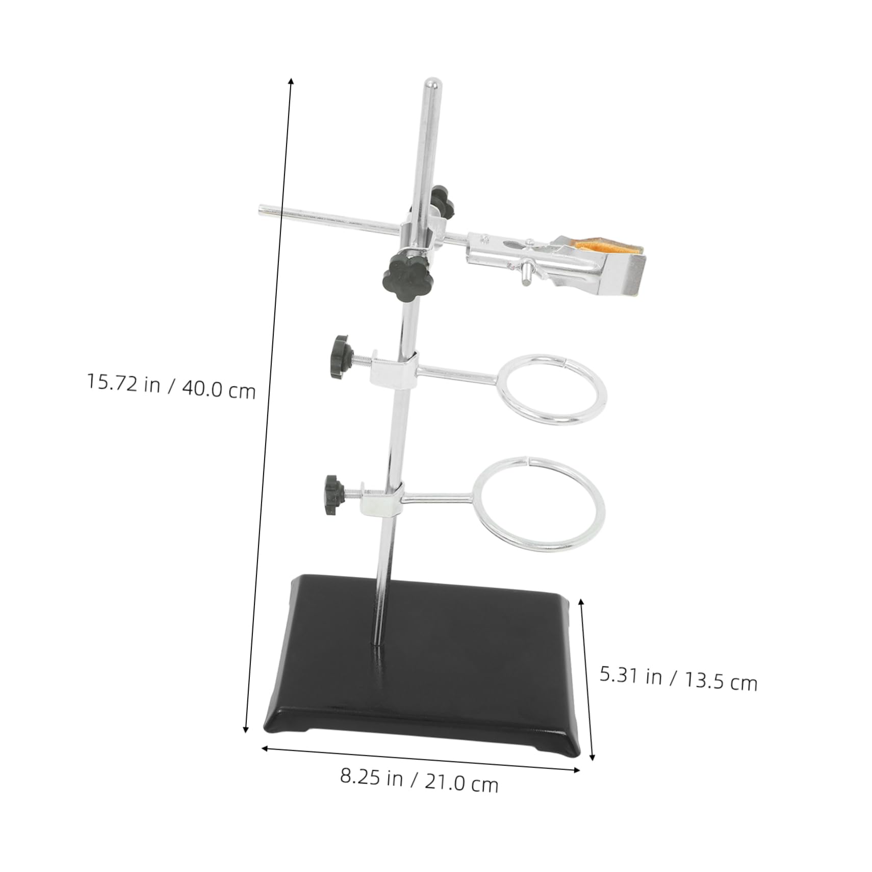 MUCKLILY Laboratory Retort Stand Iron Pole Rod Base Clip Heavy Duty Metal Lab Equipment