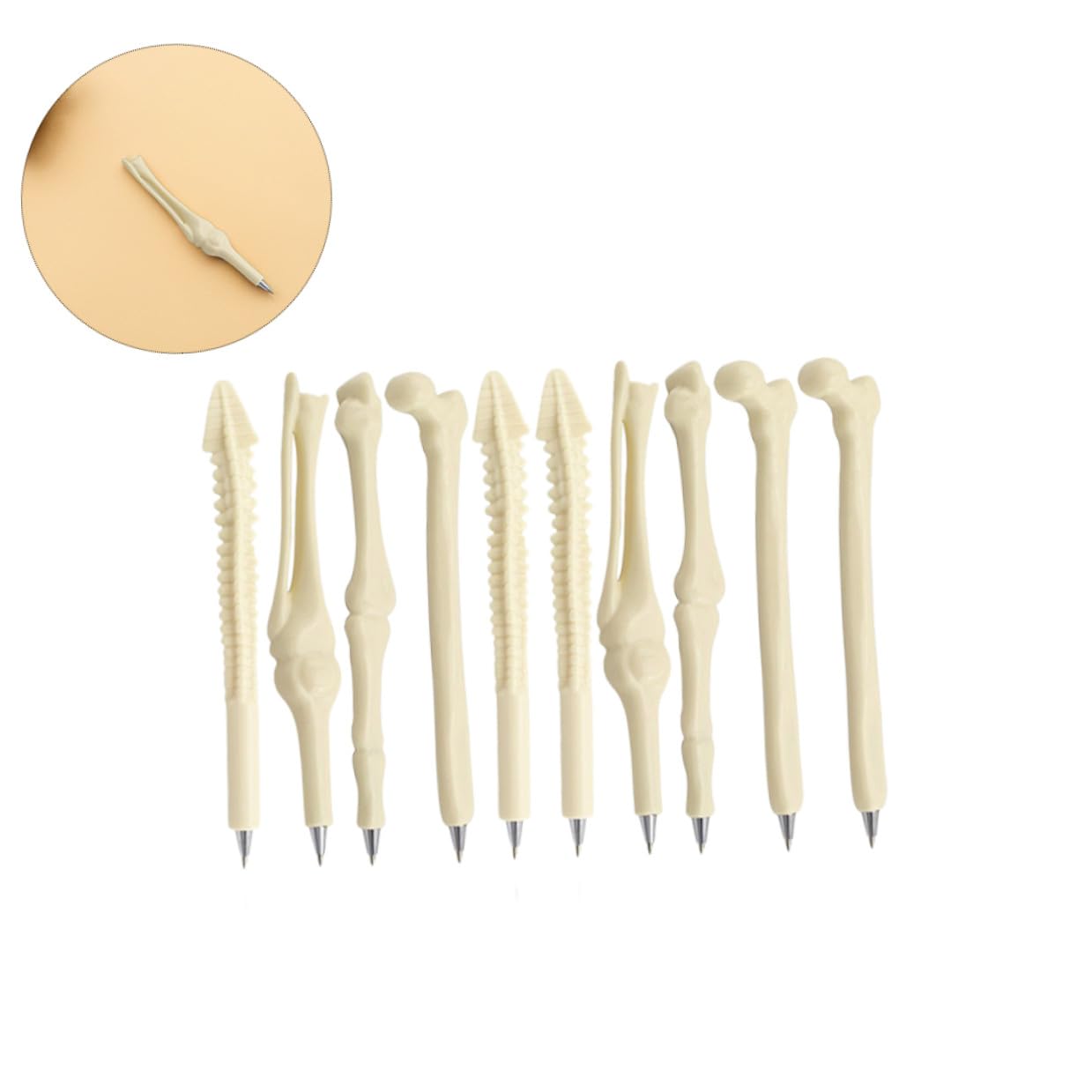 Housoutil 60 Pièces Lot de Stylos à Bille Créatifs Forme Dos Stylo Original pour de Santé Étudiants et Bureau Plastique Solide Confortable à Écrire Couleur Aléatoire