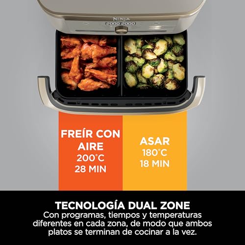 Miniatura 6 de Ninja Foodi FlexDrawer, Freidora de Aire con Compartimento Doble, 10,4L
