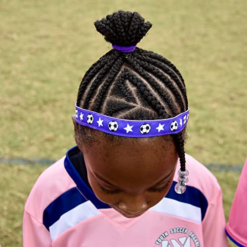 FROG SAC 4 Soccer Headbands for Girls - Adjustable No Slip Sport Head Bands for Kids, Thin Athletic Stretch Elastic Headband Set, Nonslip Fabric Youth Sports Hair Band Accessories3