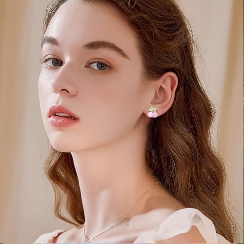 Image of Plastic Earrings for Sensitive Ears Flower Studs for Women