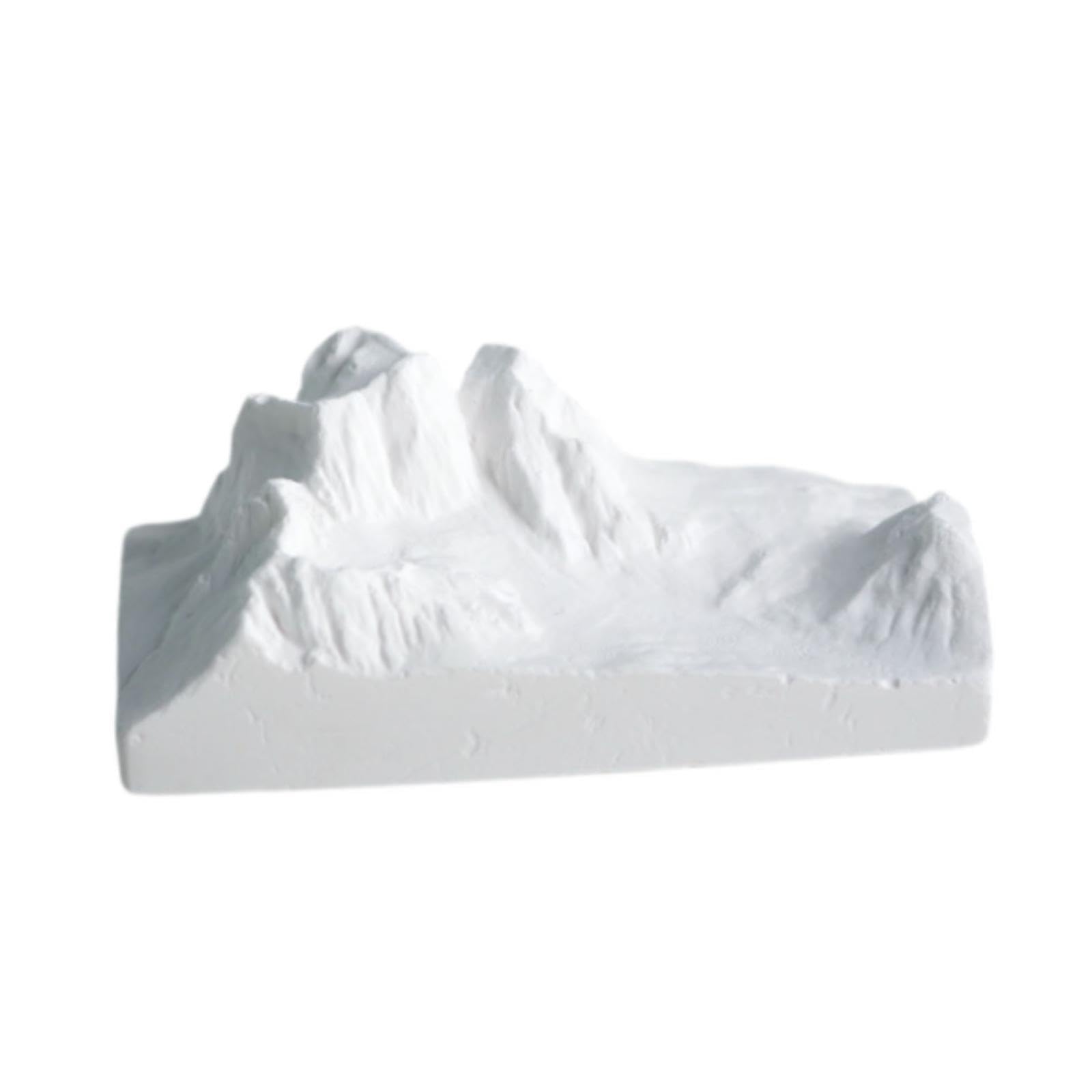 PIXZCSA Snow Mountain Statue Figurine Gifts Versatile Tabletop Ornament For Housewarming Bookshelf Decor Gypsum Mountain Statue, Style D