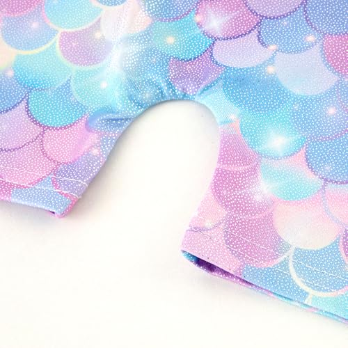Image of HOZIY Gymnastics Leotards for Girls with Shorts Toddlers Biketards Rainbow Unicorn Dinosaur Mermaid Leopard Flower Galaxy
