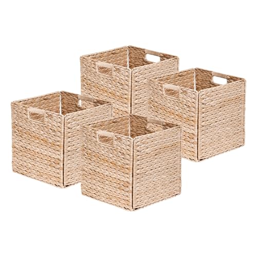 Box and beyond - Lot de 4 Paniers de Rangement - 31 x 31 x 31 cm - Jacinthe d'eau Naturelle -...