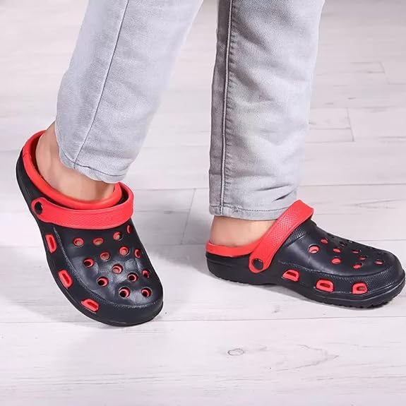 Image of IAgri Light Weight | Best Fit | Anti Skid | Water Resistant | Cushioned Clogs for Men - Black - 8 UK