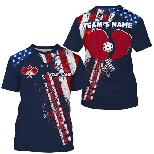 PIONAMZIOZ Personalized Pickleball Shirts Patriotic Pickleball Jersey Team Pickleball Shirt Gifts for Pickleball Player (US, Alpha, Small, 5X-Large, Regular, Regular, T-Shirt)