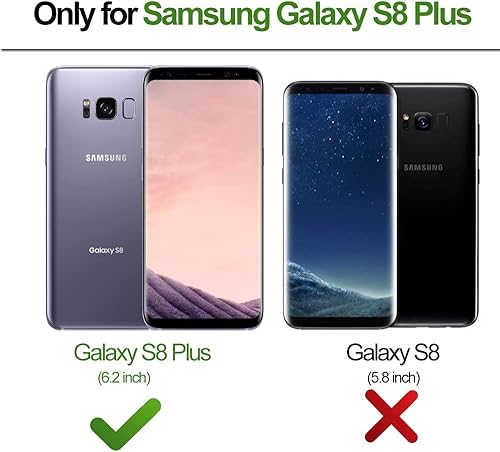 Miniatura 2 de B-wishy Funda protectora para Samsung Galaxy S8 Plus con soporte de anillo de soporte, remache para niñas y mujeres, protector de cristal