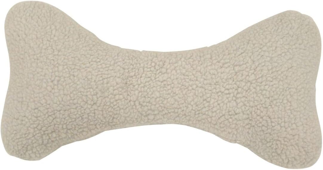 Carolina Pet Sherpa Bone Shaped Pillow/Toy for Pets, Medium, Natural