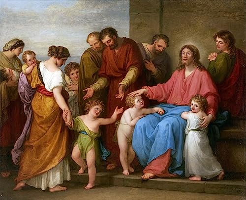 Affiche Le Christ bénissant les enfants Angelica Kauffmann poster peinture murale 60x90