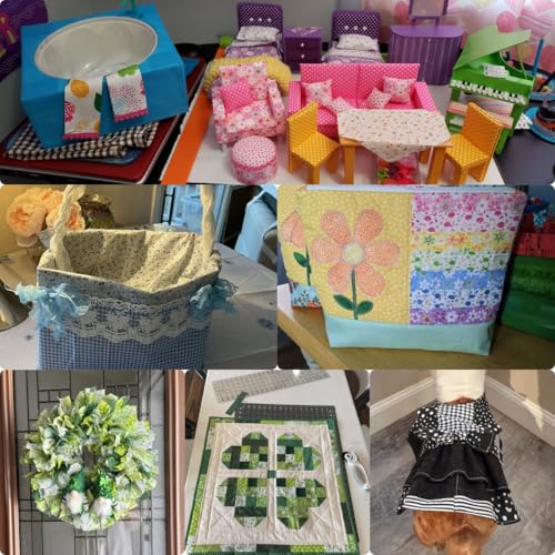 Image of Cotton Fabric DIY Making Supplies Quilting Patchwork Fabric Fat Quarter Bundles DIY for Quilting Cotton Patchwork Cushions (20pcs Green, 9.8 inch x 9.8 inch)