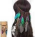 Produktbild Böhmische Pfau Feder Stirnband Kopfschmuck und Armband Tribal Indian Fascinator (C#)