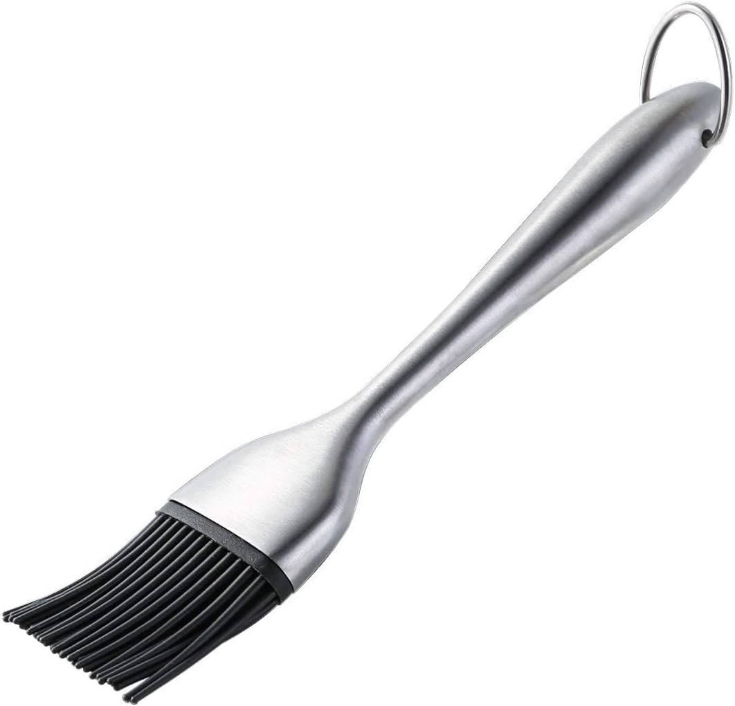 XactonBasting Silicone Oil Brush | Stainless Steel Basting Brush for Cooking, Grilling, Pastry, Barbecue, Marinating, Desserts Baking | BPA Free, FDA Approved (9 inch)