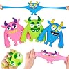 3pc Monster Squishy Fidget Toys - Stretch, Squeeze & Squish Stress Relief Toys, Action Figures for Boys, Valentine's & Easter Gifts for Kids