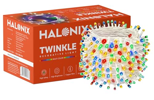 Halonix Twinkle 32 Feet Multicolor 46 LED Decorative Light | Diwali Lights for Decoration for Home | Fairy Light | Festival Light | Curtain Light for Decoration | String Light for Diwali | Pack of 1 Halonix Twinkle 32 Feet Multicolor 46 LED Decorative Light | Diwali Lights for Decoration for Home | Fairy Light | Festival Light | Curtain Light for Decoration | String Light for Diwali | Pack of 1