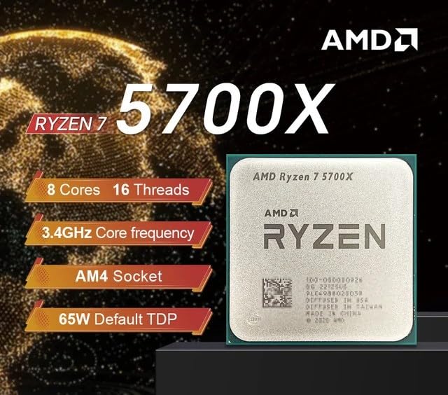 AMD Ryzen 7 5700X 8-Core Desktop Processor: 16 Threads, 65W TDP