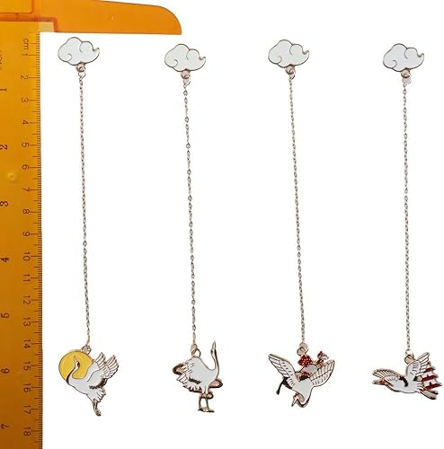 Miniatura 6 de 4 marcapáginas de metal con colgante, marcas de libros de latón de grúa, regalo perfecto para mejor amigo, regalos creativos de graduación de