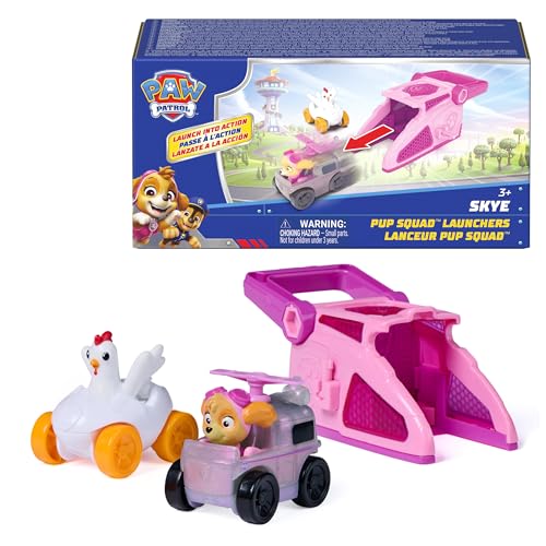 PAW Patrol Skye Pup Squad Launchers with Chickaletta Vehicle 2-Pack, Kids Toys for Boys and Girls Ages 3 and Up