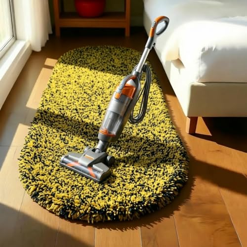 Image of Fluffy Silky Micro Fiber Polyster Carpet /Runner for Bedroom, Study Room, Playing Room, Guest Room ETC. 2x6 feet Feet, (Yellow and Black Mix)