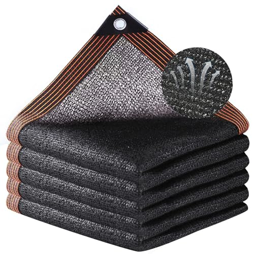 LYQCZ - Malla de sombra negra 75%, tela de sombra calada, red de sombreado, toldo para invernadero, rectangular, red de sombra para jardín, plantas, tejado (4 x 4 m, 13.12 x 13.12 ft)