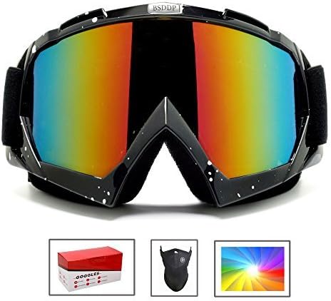 Feier Yusi Adult Professional Ski Goggles Snowmobile Snowboard Skate Snow Skiing Goggles with 100% UV400 Protection Bright Lens TPC Frame Material Anti Sand Wind & UV Suitable Hiking Surfing Skiing