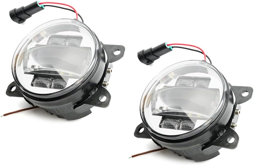 NJSBYL LED Fog DRL Lights for Land-Rover LR2/LR4 2010-2016, Range-R0ver L322/Sport L320 2010-2012 Switchback White LED Daytime Running Driving Spot Fog Lamps Amber LED Turn Signal Lights Assembly