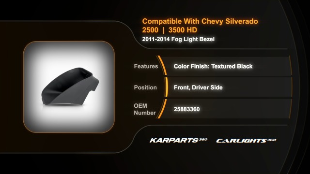 SIWOTED Para Chevy Para Silverado 2500HD LT/LTZ/WT 11-14 Bisel De Luz Antiniebla Izquierdo - Lado Del Conductor 26475YD