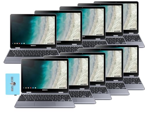 Image of Samsung 12.2 inch FHD 2-in-1 Touchscreen Chromebook Plus Laptop (Intel Celeron 3965Y 2-Core, 4GB RAM, 64GB eMMC SSD, Stylus Pen, Wireless Mouse, WiFi, Chrome OS) w /DKZ Hub USB Port Expander (10 Pack)