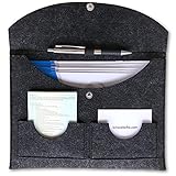  Lobsing Dokumentenmappe/Bordmappe - edle Dokumententasche für DIN A5 Dokumente  inkl. Stifthalter und 2X Kartenfach  auch als Bordbuch für Fahrzeugpapiere im Auto