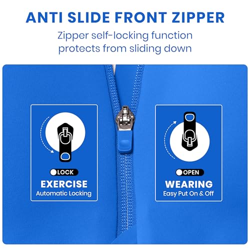 Image of CRZ YOGA Womens Zip Front High Impact Sports Bra - Molded Cup Adjustable Convertible Straps Wireless Workout Yoga Crop Top