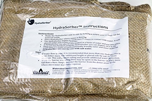 HydraSorber - Sandless Sandbags - Water Absorbent Flood Barrier - 4ft Long X 8in Wide - Three Pack