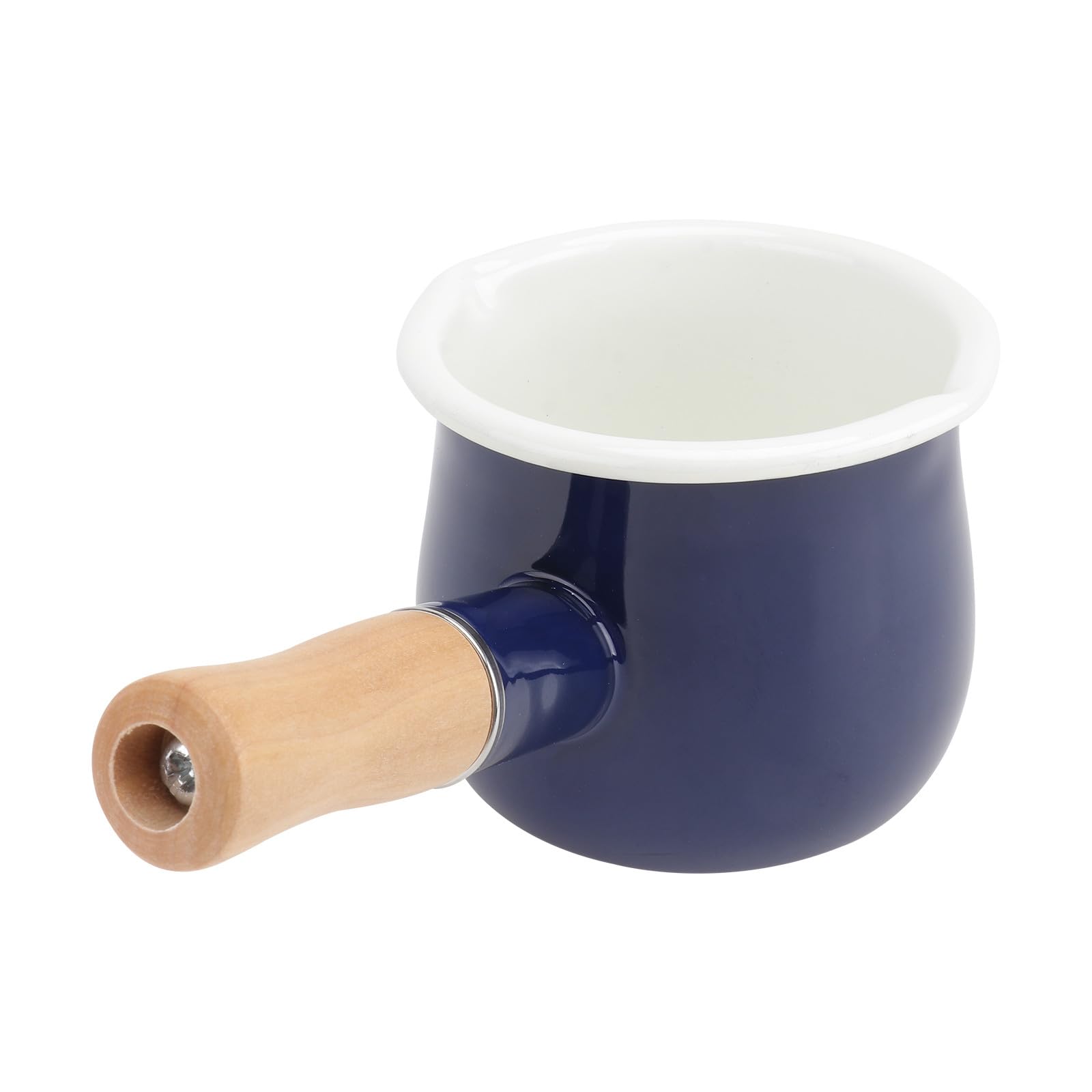 Abaodam Enamel Butter Coffee Warmer Small Milk Pot with Easy Pouring and Insulated Handle, for Warming Milk and Making Butter, 10cm Mini Saucepan for Baby Food and Cooking Random Color