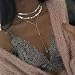 Produktbild Jovono Boho Fishbone Multi Layered Chokerhalsketten Pailletten Ketten Palm Anhänger Halskette Schmuck für Frauen und Mädchen (silber)