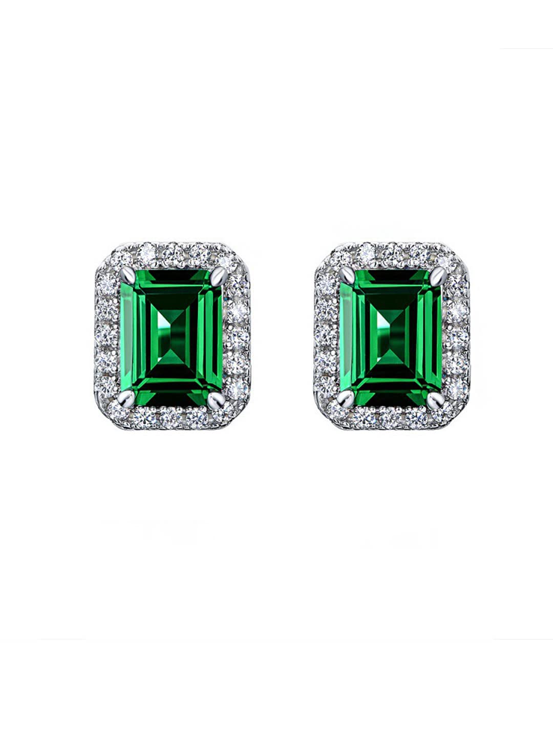 Yellow Chimes Stud Earrings for Women Green Square Crystal Silver Plated Stud Earrings for Women and Girls (B09P59NG9F) Amazon Price History, Amazon Price Tracker