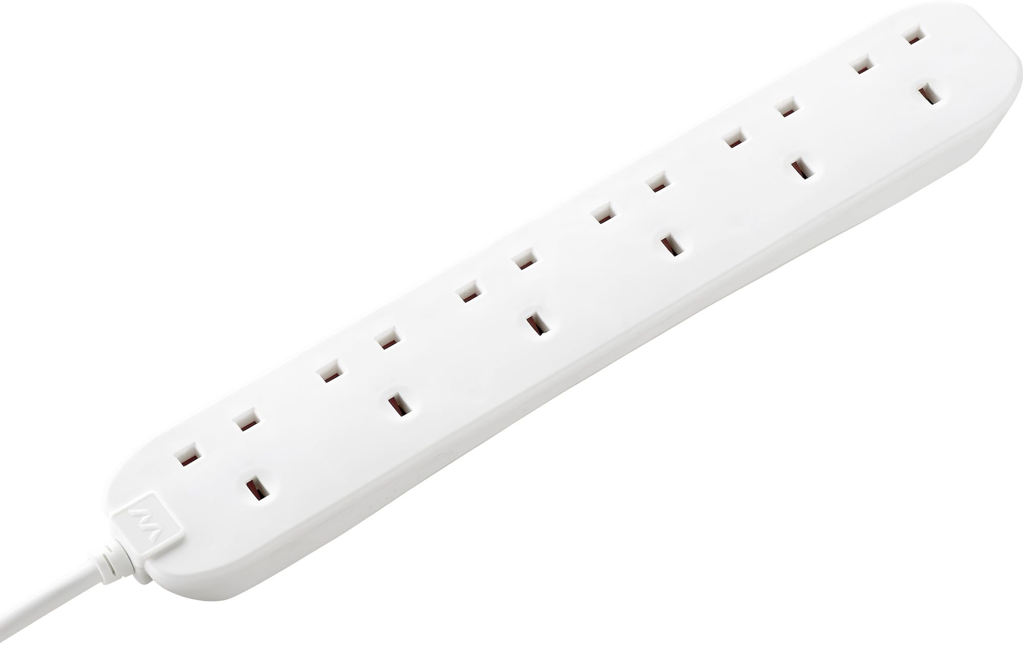 Masterplug Extension Lead 240V 6-Gang 13A White 2m MSTBSG210