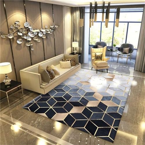 Tapis de salon bleu 150x200 résistant aux taches pour enfants - 2