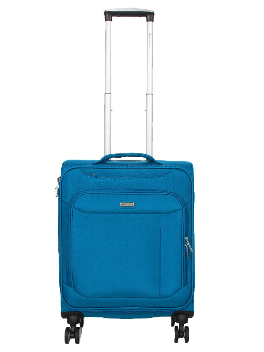 Infinity Leather Lekki zestaw walizek 4-kołowy bagaż kabina podróżna TSA miękka torba, Niebieskozielony, Cabin 21", Bagaż podręczny
