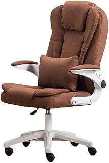 Vidsdere Ergonómica Silla de Oficina con Masaje Lumbar Acolchada, Racing Silla Gaming con reposabrazos Plegables para Los Jugadores de PC Gamer, Carga Máx.150kg,Amber