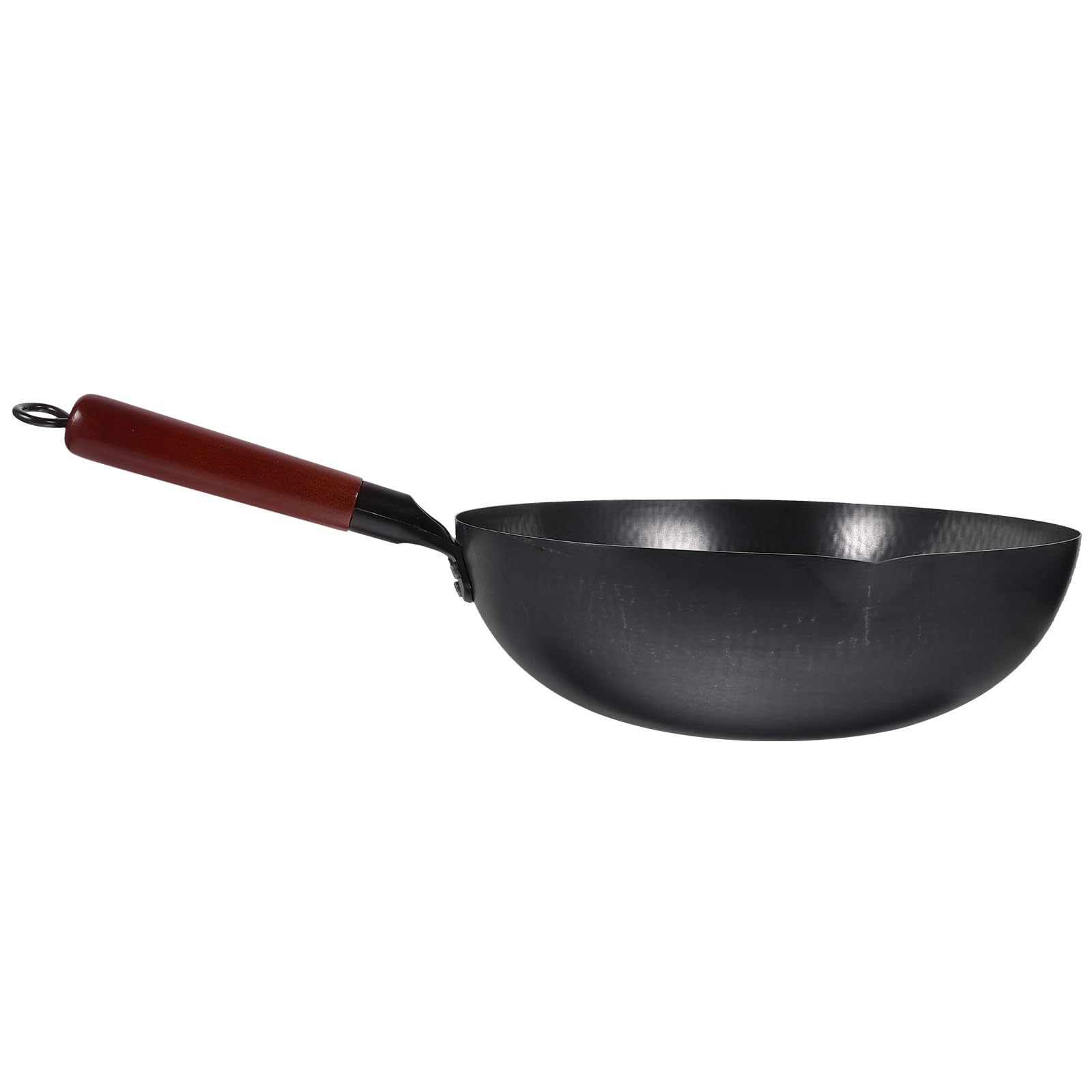 Wok Tradizionale Ferro Battuto in Padella Nero Antiaderente per Cucina
