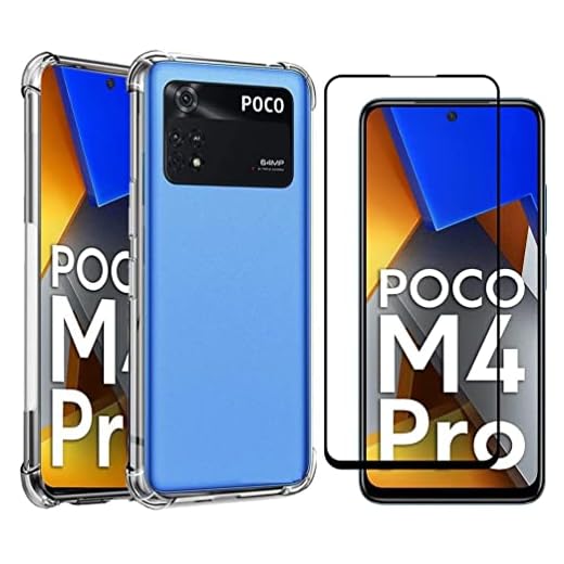 Kit Capa Capinha Para Xiaomi Poco M4 Pro 4g Case Air Anti Impacto Transparente + Película De Vidro Temperado 3d Full Cover (Transparente + Vidro 3d)