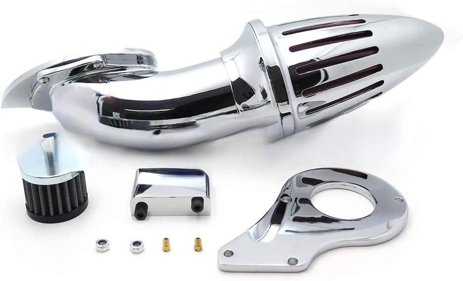 AfterMokit Bullet Air Cleaner Intake with Red Filter for Shadow VLX VT600 1999-2007 Chrome