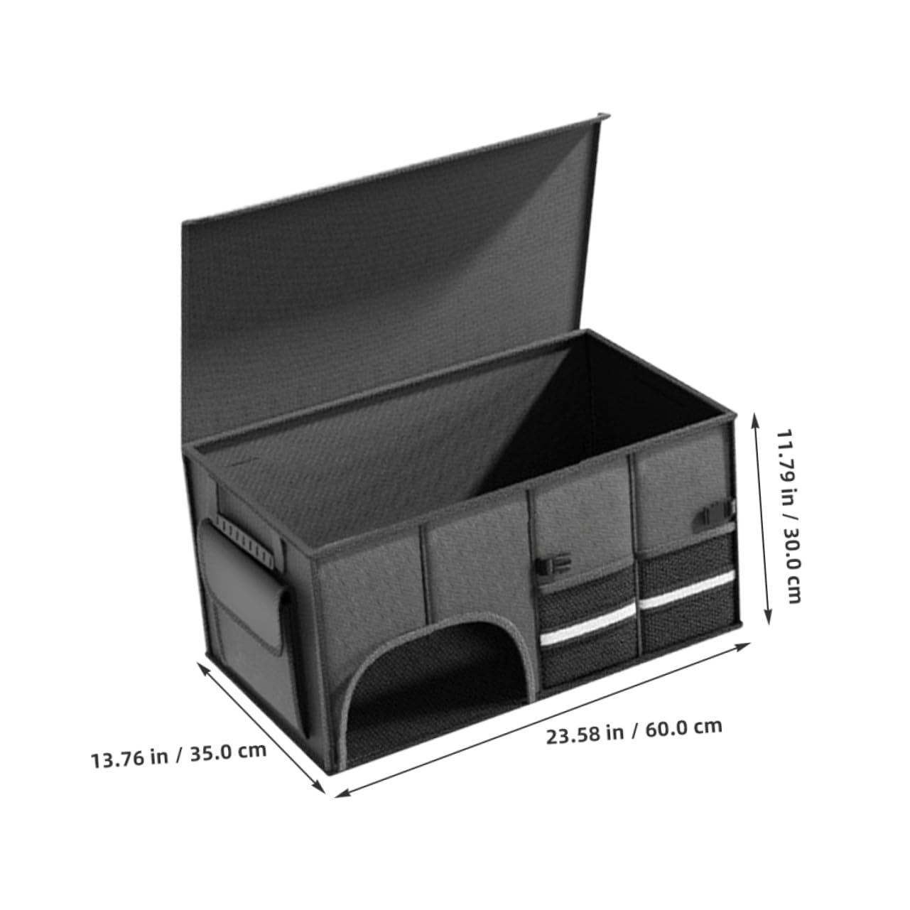 Caja Organizadora para Maletero Coche Grande Plegable Resistente Tela Oxford Multi Compartimentos Almacenamiento Suv y Camión Negro Elegante Accesorios Prácticos para Vehículo