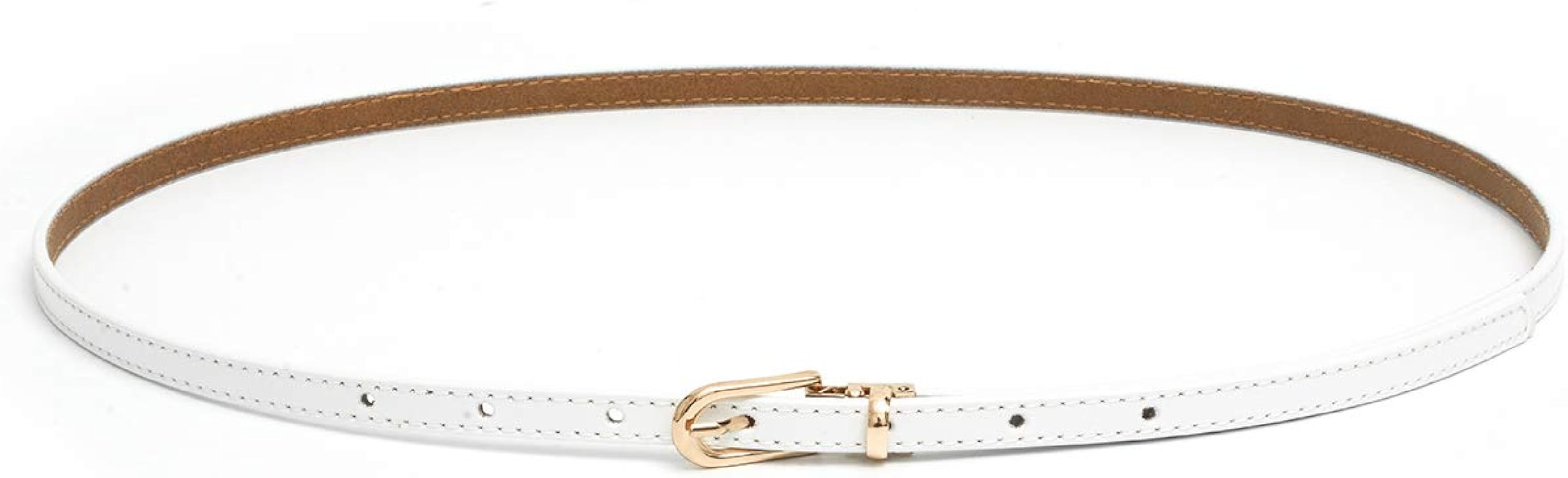 Amazon | [AIYI&JP] 細ベルト 本革 幅1cm サイズ調整簡単 (白