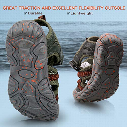 Image of UOVO Boys Sandals Kids Sandals Hiking Athletic Closed-Toe Beach Summer Sandals for Boys Quick-Drying