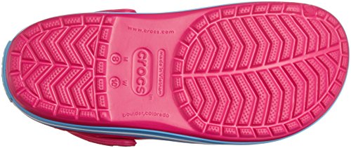 Image of Crocs Women's Crocband Clog | Comfortable Slip on Casual Water Shoe, Pink Candy Pink Bluebell, 5 UK Men / 6 UK Women