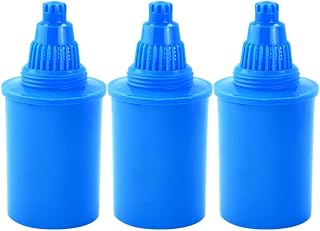 Alkaline Water Filter Replacement Cartridge - Drinking Water Replacement Filter for Pitchers - with 5 Stage Filtration System - Easy to Use & Safe for Cooking & Drinking - Omizu, Set of 3 (Blue)