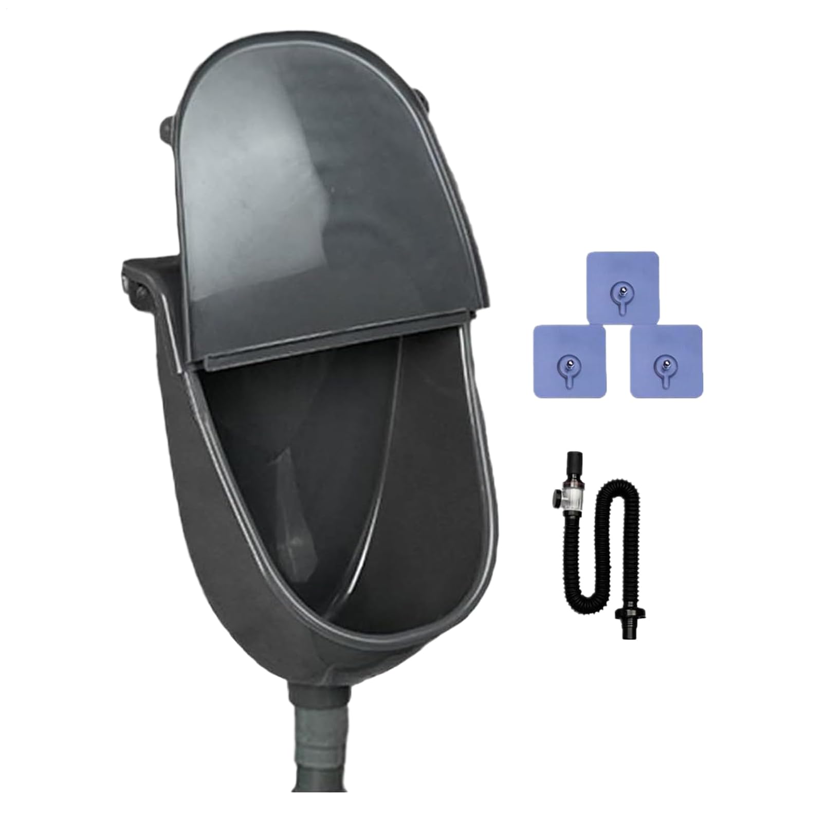 Urinario de pared con tapa – Urinario comercial para baño, garaje y lavado | Desviador para con enjuague antiderrames ajustable para casa, dormitorio, camping, vehículo | Desviador De Antiderrames Con Manguera Para Vehículo, Hogar, Jardín, Residencia